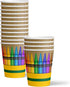 Crayon Birthday Party Supplies Set - Tableware Kit for 16 | Plates, Napkins, Cups