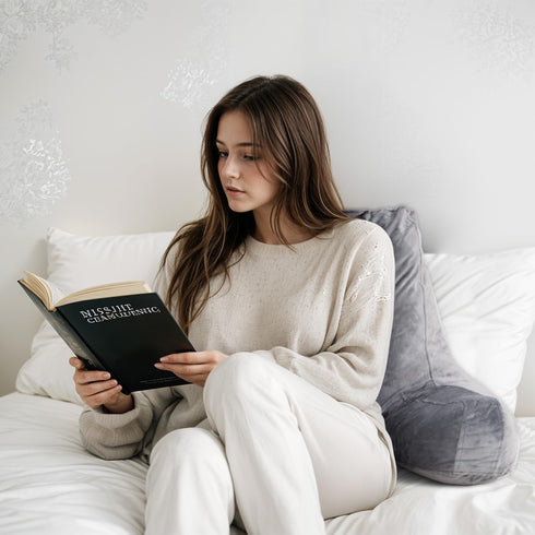 19" OAISZ Reading Pillow for Sitting in Bed Adult, Reading Pillow with Shredded Memory Foam, Back Pillow for Sitting Up