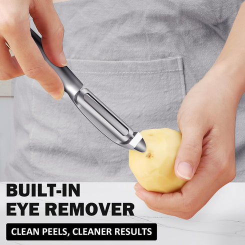 TACGEA Vegetable Peeler Set of 2 - Durable Non-Slip Handle Potato Peelers for Kitchen, Fruit Straight Blade