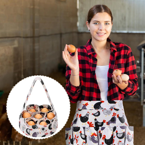 Silicherry 2 7 15 Pcs Egg Collecting Apron Chicken Egg Gathering Basket with Pouches Holding Apron with Pockets
