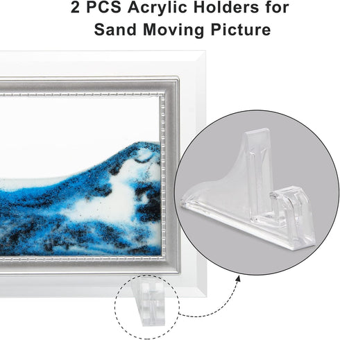 Coitak 2 PCS Clear Acrylic Stands, Mini Display Easel Holder for Sand Picture