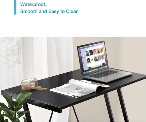 Mehoom Computer Desk: Modern Simple Design Study Desk for Home Office, Small Space, 35.4" Black Corner Desk