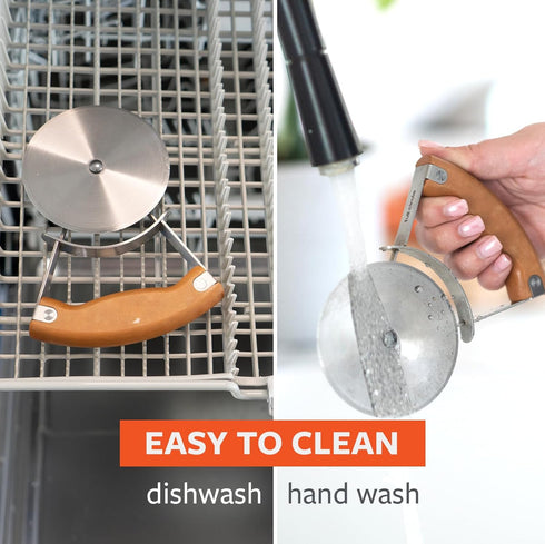 Full Circle Slice Stainless Steel Precision Pizza Wheel with Safety Cover, Effortless Slicing, Eco-Friendly, Dishwasher