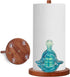 Turtle Paper Towel Holder,Coastal Kitchen Decorative,Funny Yoga Turtle Wooden Blue Paper Towel