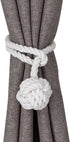 Home Queen Hand Knitting Curtain Tiebacks, Decorative Window Curtain Tie, 1 Pair, Off White