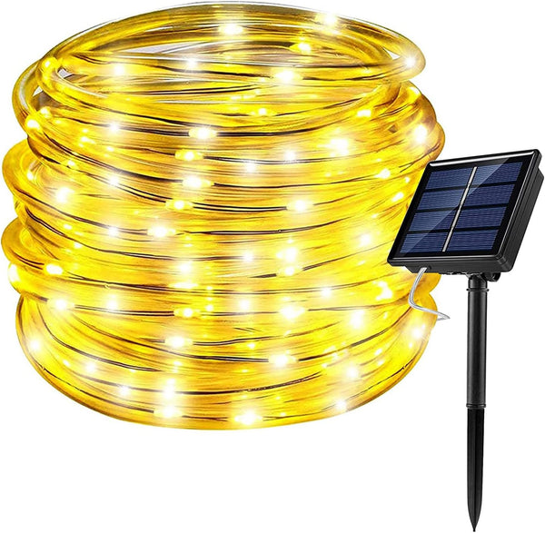 RUICHEN Solar Rope Lights Outdoor String Lights, 16.5 Ft 50 LED Tube