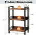 3-Tier Book Shelf, Bookcase with a Back Panel, Storage Shelves for Bedroom, Living Room & Home Storage (Brown Black)