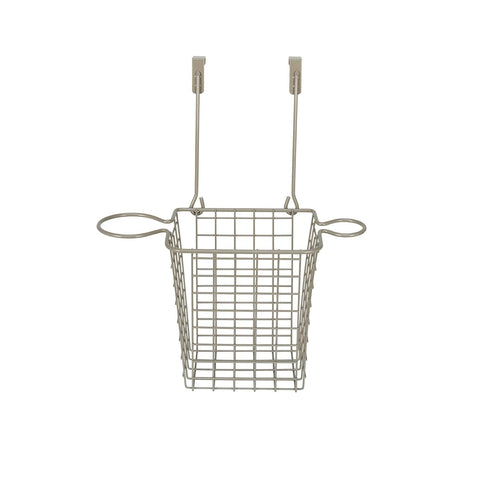 Spectrum Grid Tall Bathroom & Under Sink Organizer, Satin Nickel - Over the Cabinet Styling Station for Hair Dryer,