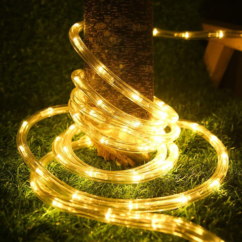 33ft 110V 2 Outdoor,240 LED Rope Lights, Wire Connectable Christmas Rope Lights LED Waterproof Indoor Outdoor Warm Rope