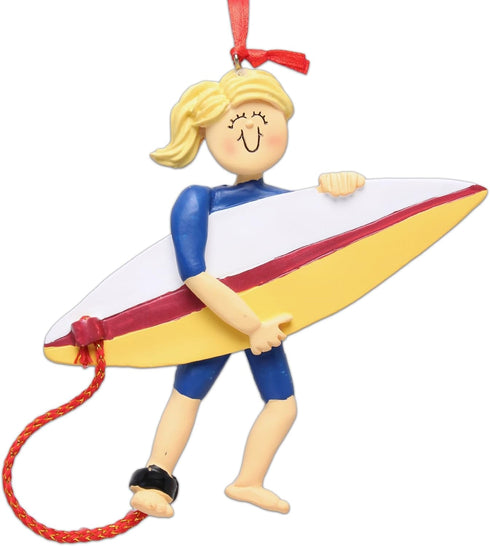 Surfer Ornament, Female, Blonde
