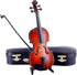 Dselvgvu (7.87"x2.76"x1.26") Wooden Miniature Violin with Stand, Bow and Case Mini Musical Instrument Violin Replica