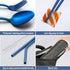 Portable Reusable Travel Utensils Set, Stainless Steel Cutlery with Case, Chopsticks and Straw for Camping