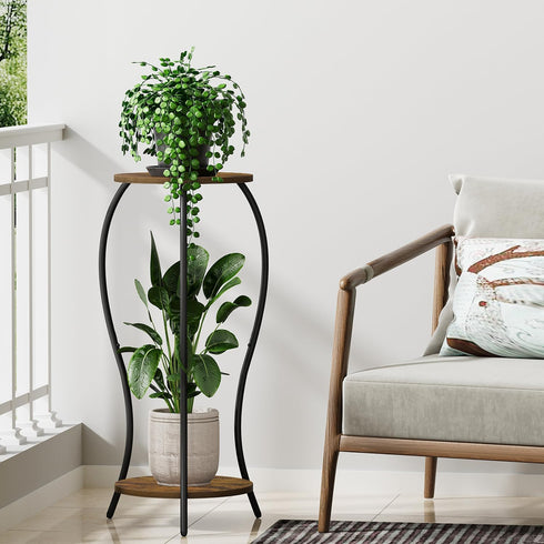 2 Plant Stand Indoor, Tier Round Tall Plant Stand, Flower Pot Stand, Plant Shelf Rack, Corner Plant Stand for Planter