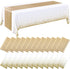 Breling 24 Packs White and Gold Disposable Plastic Tablecloths and Satin Table