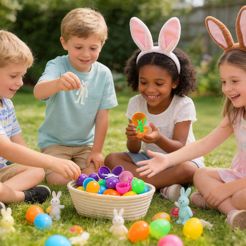 36Pack Labrostar Prefilled Easter Eggs with Squeeze Toys Inside Bright Colorful Filled Squeeze Toys Easter Basket