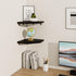 Set 2 8.5in Fun Memories Corner Shelf Wall Mount of - Solid Oak Wood Floating Corner Shelf with Cable Hole, Rustic
