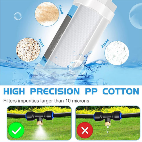 (3/4") 59ft (18m) 20 Nozzle Misters for Outside Patio with Water Filter - Upgraded Brass Adapter Brass Spray misting