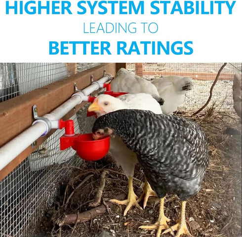 1/2" Automatic Chicken Watering System with PVC Pipe & Hose Connector Kit, Leak-Proof and Easy-Assembly Chicken Drinker