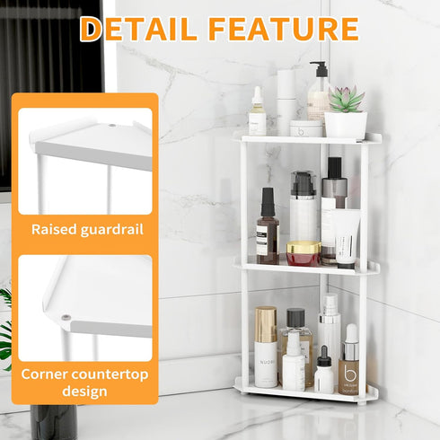 3 Counter Countertop Counter Jesginboo Tier Bathroom Organizer, Vanity Organizer Corner Shelf, Skincare, Makeup