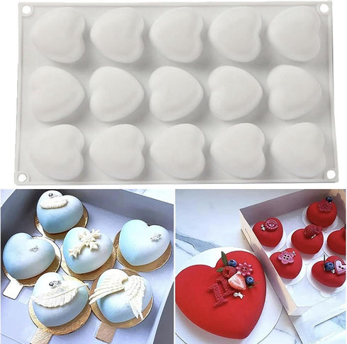 3D Silicone Baking Mold for Candles, Love Heart Shape Silicone Mold for Soap, Mousse Cake, French Dessert