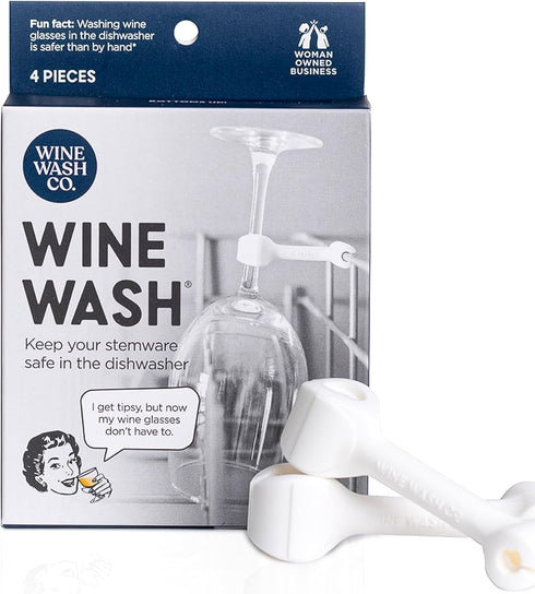 Dishwasher Attachment, Wine Glass Clip Kitchen Gadget for Cleaning Stemware, BPA Free Silicone, Set of 4