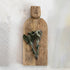Creative Co-Op Medium Hand-Carved Mango Wood Slicer Face Handle Design and Combed Finish, Natural Cheese and Cutting Board