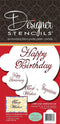 Designer Stencils Script Celebration Cake Stencils Set, Beige/Semi-Transparent