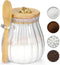 holoith Sugar Container with Bamboo Lid and Spoon,15 oz Sugar Bowl Glass