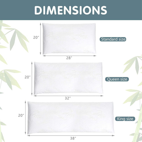 Premium Standard Waterproof Pillow Protector Covers 20''x 28'', Set of 2, Zippered Pillowcase