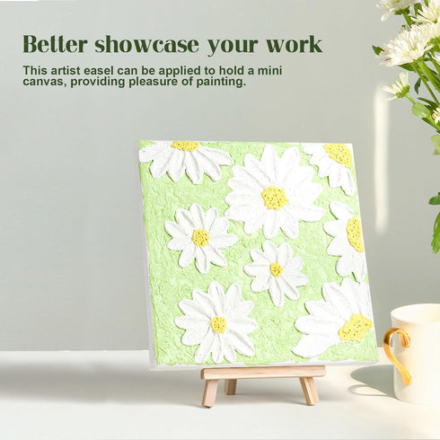 4pcs Mini Wood Display Easels, Small Table Top Easels for Canvas Paintings, Weddings, Business Cards