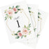Bliss Collections Geometric Floral Table Numbers 1–25 with Double-Sided Head Table Card for Wedding, Reception, or