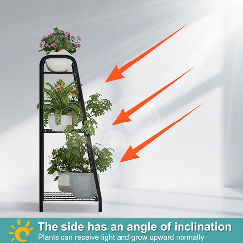 kiplant Plant Stand Indoor, Outdoor Tiered Plant Stand, Corner/Metal/Black Plant Shelf