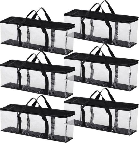 Fasmov 6 Pack DVD Storage Bags - Hold up to 240 DVDs, Water Resistant DVD Holder Case with Handles, Black