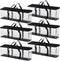 Fasmov 6 Pack DVD Storage Bags - Hold up to 240 DVDs, Water Resistant DVD Holder Case with Handles, Black