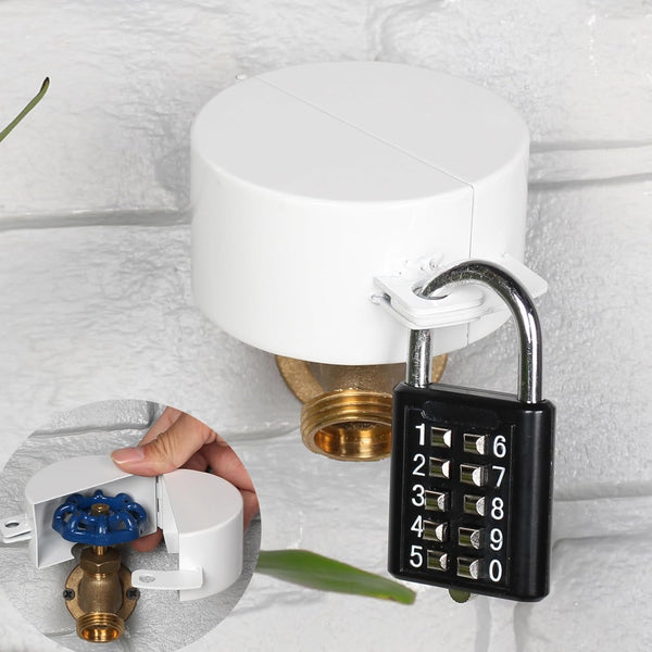 TEMEILI Metal Outdoor Faucet Lock Prevents Water Theft, Fits Garden Spigot & Hose