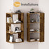 4-Tier Floating Corner Shelf, Floating Shelf for Wall, Wood Floating Book Shelf for Living Room, Bedroom, Bathroom
