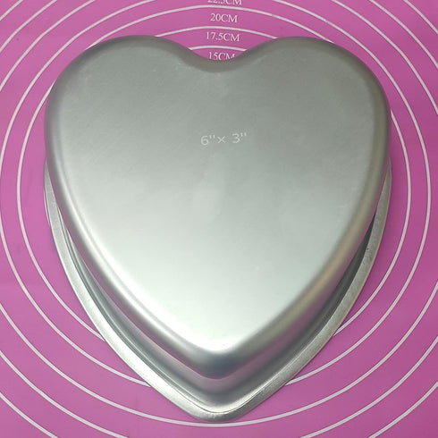 Heart Shaped Cake Pan - 6x3 Inch Aluminum Cake Tin for Weddings, Parties, Family Occasions, Small Cake Pan for 1-2