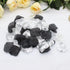 900PCS Silver Black White Artificial Flowers, Silk Rose Petals, Flower Girl Scatter Petals for Wedding