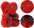 LINKLO Rose Bear - 10 inch Artificial Rose Flower Teddy Bear Gift for Wedding, Mothers Day (Red)
