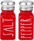 Red Salt and Pepper Shakers Set by Brighter Barns, Modern Farmhouse Kitchen Decor with Stainless Steel Lid