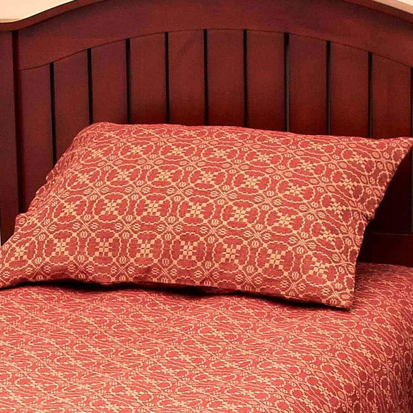 Marshfield Jacquard Woven Pillow Sham, Barn Red by Raghu