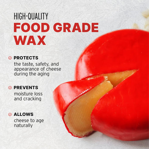 1 Blended Waxes Inc. Cheesemaking Wax Block - Premium Food Grade Wax, Can Be Used For A Variety Of Cheese Types, Red
