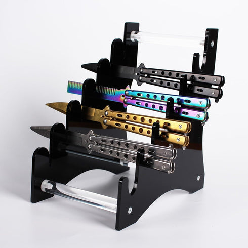 Knife Display Stand, Acrylic Knife Storage Holder for 6 Knives, Organizer for Kitchen
