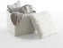 15 Inch Urban Lifestyle Mongolian Fur Collapsible Storage Ottoman Square Soft White Modern Multipurpose Footrest Bench