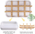 Bamboo Wooden Soap Dishes for Bathroom - Bar Soap Holder Shower Tray (Two Pieces, White)