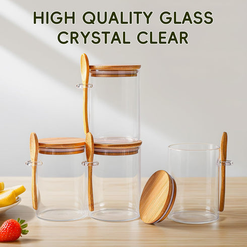 MHDCLY Lids,16oz 4 Pack, Overnight Oats Containers with Overnight Oats Jars Oatmeal Cups,Meal Prep Containers,Glass