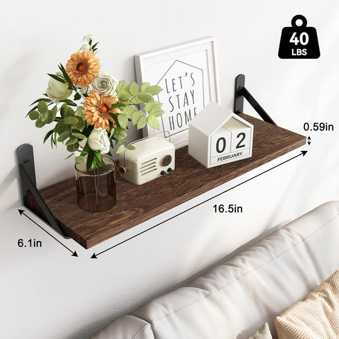Set 3, 16.5 Inch) Fixwal Wall Shelves Floating Shelves for Wall Bedroom Bathroom Living Room Kitchen Storage