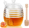 Loscarol Honey Jar with Dipper and Lid, 8 oz Glass Honey Pot