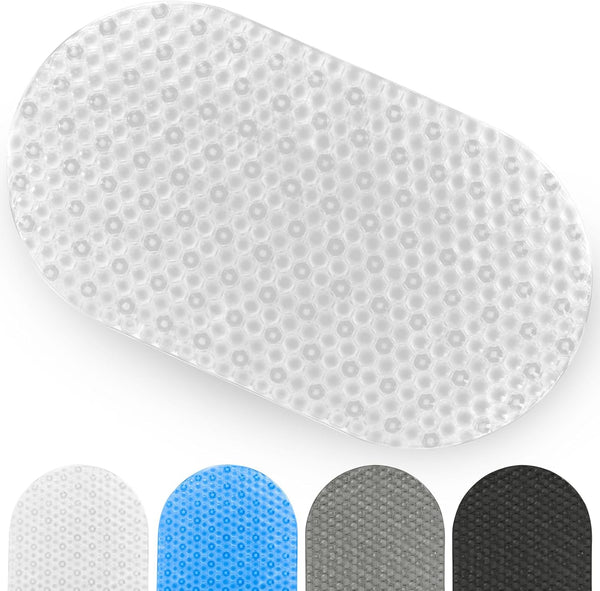 Vive Oval Bathtub Mat - Nonslip Shower Floor Pad - Non-Slip and