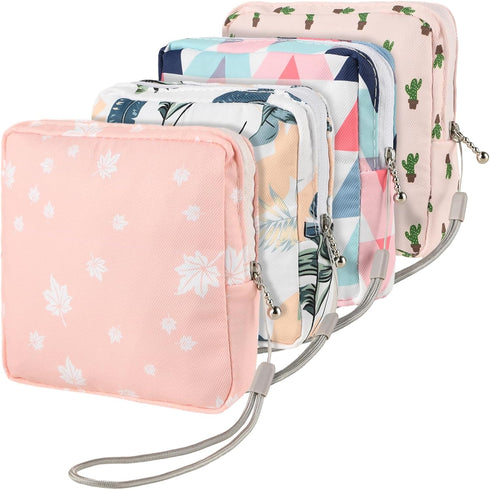Abeillo 4Pcs Sanitary Napkin Storage Bag, Small Menstrual Period Bag Period Pouch Waterproof